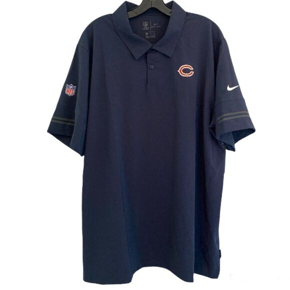 Nike Other - Nwt-nike Flex Men's Dri-fit Bears Football Polo Size Xxl In Navy